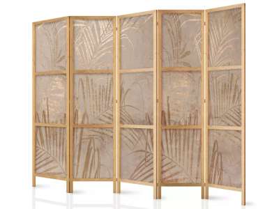 Fabulo 5 részes fa paraván - Arany pálmák