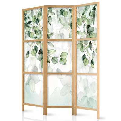 Fabulo 3 részes fa paraván - Zöld levelek