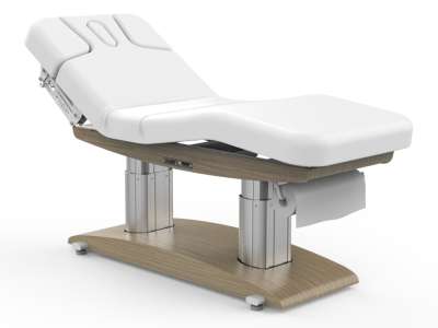 Fabulo Faro Comfort fűthető elektromos wellness ágy audió/vibrációs rendszerrel Fa színe: kőris, Kárpit színe: fehér