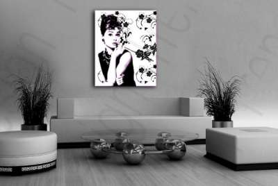 Kézzel festett vászonképek POP Art Audrey Hepburn ah5  (POP)