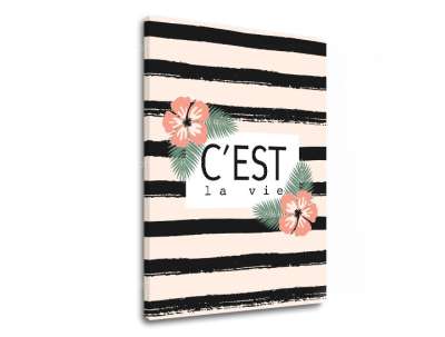 Falfestmény C est la vie szöveggel