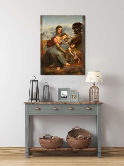 A kép a vásznon Leonardo da Vinci - Szent család Szent Annával