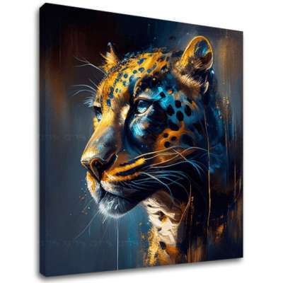 Dekoratív vászonfestmény - PREMIUM ART - Jaguar's Grace in the Wild