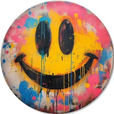 Kerek festmények akrillal Az öröm színei | different dimensions