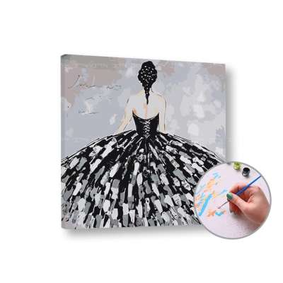 Paint by Numbers - Nő fekete ruhában