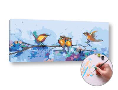 Festés a számok szerint BIRDS IN WINTER | medium difficulty