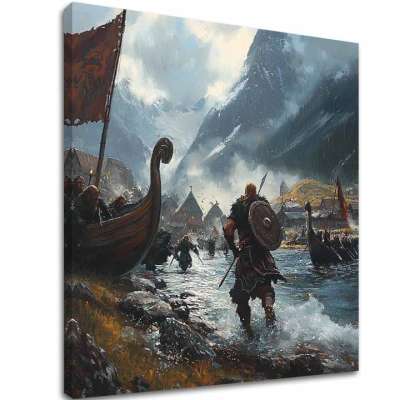 A képet vászonra Vikings on Mori - Historical A képet