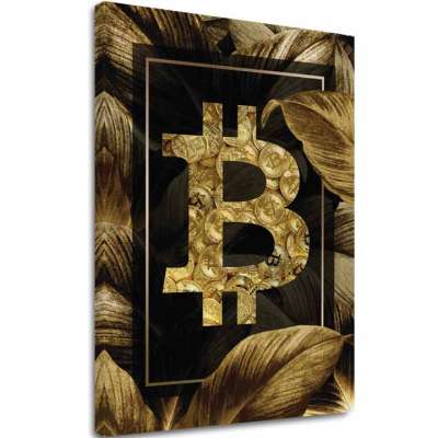 A kép vásznon Golden BITCOIN - Modern Cryptomotive