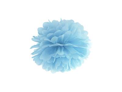 PartyDeco Pompom virág - ködös kék 25 cm