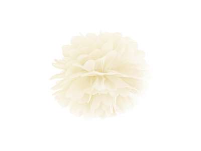 PartyDeco Pompom virág - krémszínű 25 cm