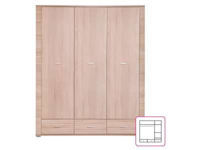 TEM-GRAND 01 3 ajtós akasztós szekrény