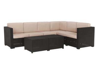 TEM-Roden 3 részes műrattan kerti bútor garnitúra