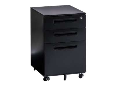 MET-Conti Work Black gurulós fém irodai konténer 3 fiókkal