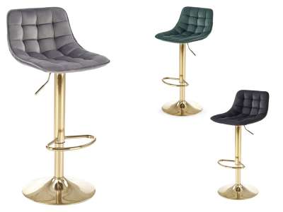 HAL-H120 bárszék szövet kárpittal, arany színű vázzal