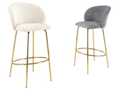 HAL-H116 bárszék szövet kárpittal, arany színű vázzal