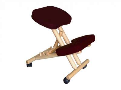 LIN-Wood favázas térdeplőszék textilbőr kárpittal, szürke-natúr