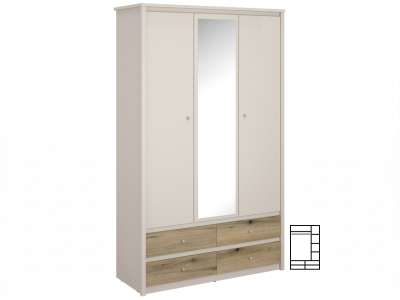 TEM-Karos 3D4S tükrös gardróbszekrény