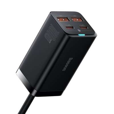 Baseus GaN3 Pro univerzális gyorstöltő 2 x USB-C / 2x USB PD3.0, QC4.0 100W, fekete