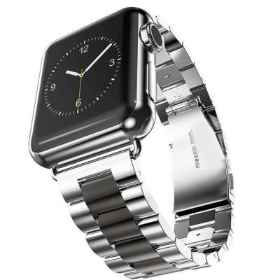Steel Fit Rozsdamentes Acél Apple Watch Szíj - Ezüst fekete - 38, 40, 41mm