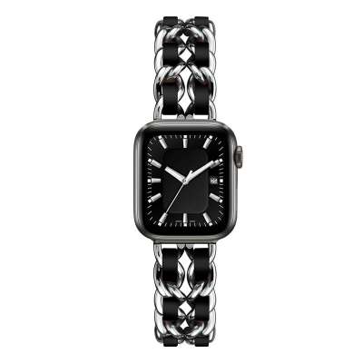 Ladies Rozsdamentes Acél Apple Watch Szíj - Ezüst - Fekete - 38, 40, 41mm