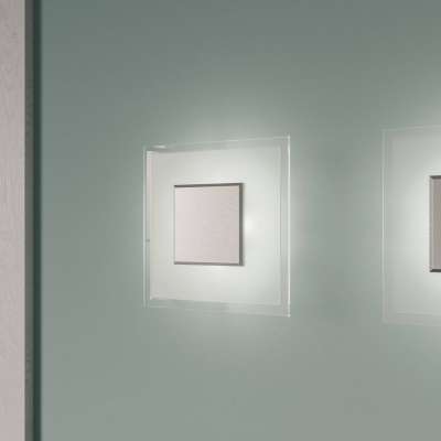 Quitani LED-es fali lámpa Lole, üveg, matt alumínium, 25 x 25 cm