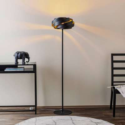 Vento állólámpa, fekete, fém, E27, Ø 40 cm