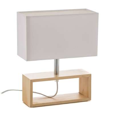 Faxa asztali lámpa, téglalap alakú, natúr/fehér