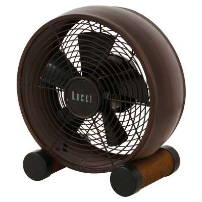 Beacon asztali ventilátor Breeze bronz/diófa, Ø 20 cm, csendes