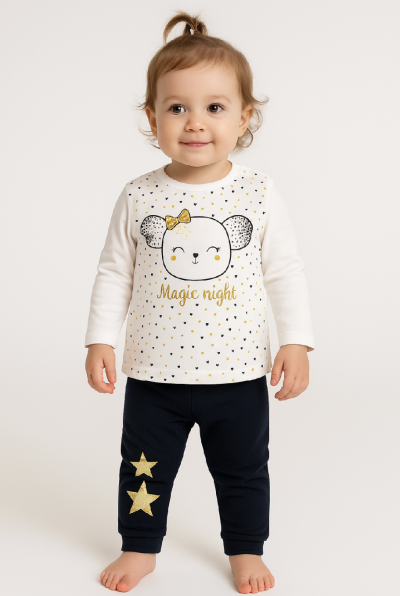 2részes kislány babaruha - Varázslatos éjszaka Méret: 68-74
