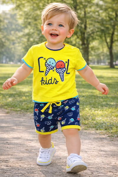 2részes kisfiú babaruha szett- Cool kids Méret: 80-86