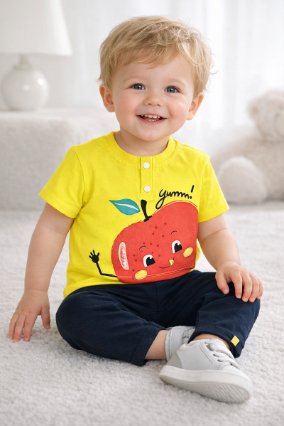 2részes babaruha szett- Almácska Méret: 74-80