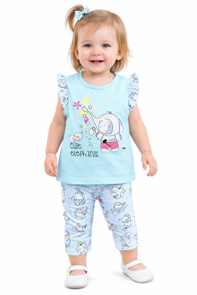 2részes kislány babaruha- Elefánt Méret: 80-86