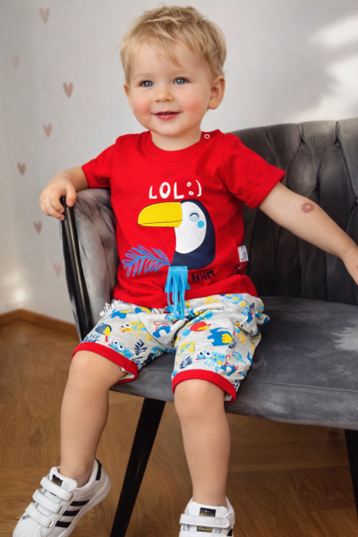 2részes babaruha szett- Papagáj Méret: 74-80