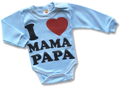 Baba body - I love M&P, kék Méret: 80 (9-12hó)