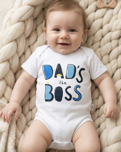 Baba body, kombidressz- Apa a főnök Méret: 68 (4-6hó)