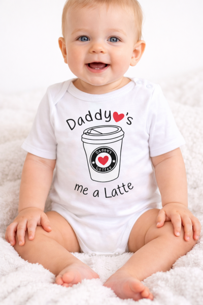 Baba body, kombidressz- Apának kávéra van szüksége Méret: 68 (4-6hó)