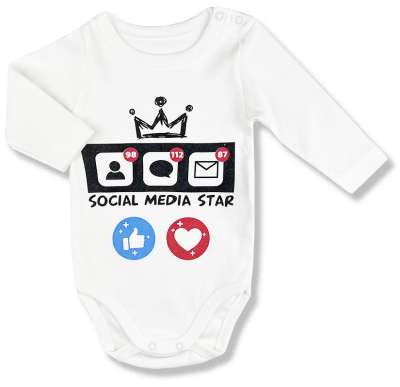 Baba body, kombidressz- Social Media Star Méret: 80 (9-12hó)