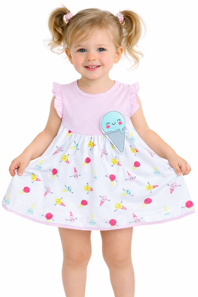 Kislány nyári ruha- Fagyi Méret: 74 (6-9hó)