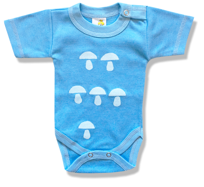 Baba body - rövid ujjú, Gombák, kék Méret: 74 (6-9hó)