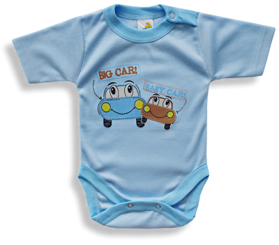 Baba body, rövid ujjú - BIG CAR, kék Méret: 62 (2-4hó)