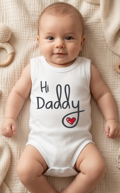 Baba ujjatlan body, kombidressz- Szia Apuci Méret: 74 (6-9hó)