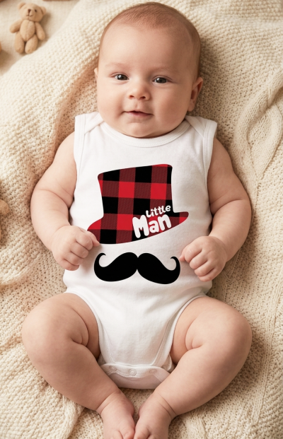 Baba ujjatlan body, kombidressz- Little man Méret: 56 (0-2hó)