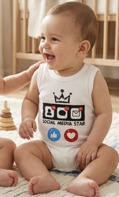 Baba ujjatlan body, kombidressz- Social Media Star Méret: 62 (2-4hó)