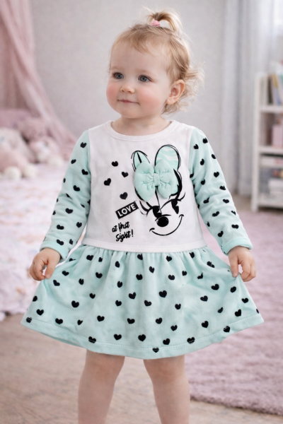 Plüss kislány ruha- Szerelem első látásra Méret: 80-86