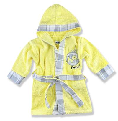 Baba és gyermek fürdőköpeny- Elefánt, sárga Méret: 4 éves