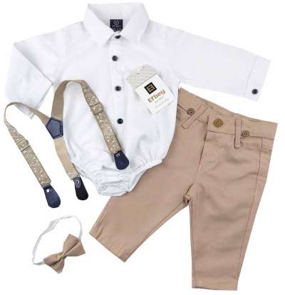 4részes elegáns fiús babaruha szett- Divat Méret: 80 (9-12hó)