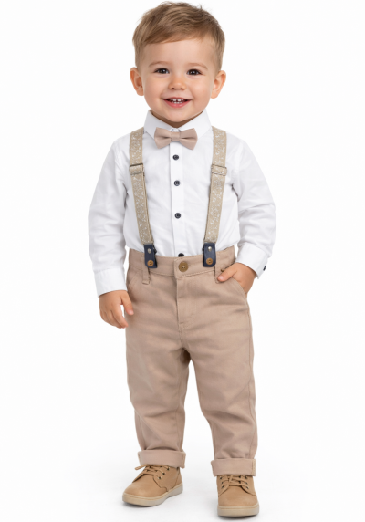 4részes elegáns fiús babaruha szett- Divat Méret: 80 (9-12hó)