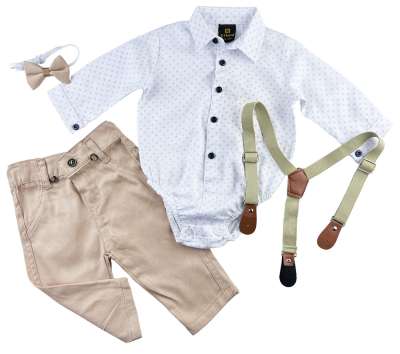 4részes elegáns fiús babaruha szett- Divat Méret: 80 (9-12hó)