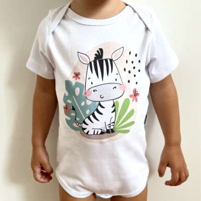 Baba body, rövid ujjú- Zebra a vadonban Méret: 92 (18-24hó)