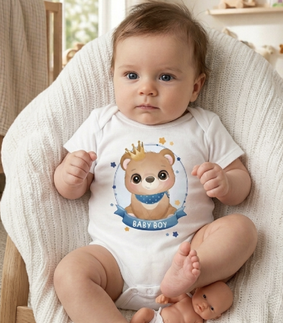 Baba body, rövid ujjú- Fiú baba Méret: 74 (6-9hó)